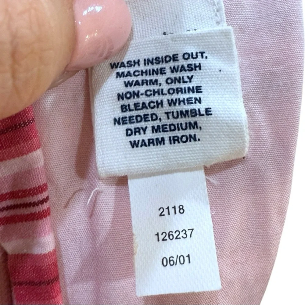 Vintage Baby Gap Y2K Pink Striped Empire Waist Dress Bow Detail Toddler 2 Years